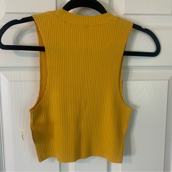 NWT Aerie Mustard Yellow Ribbed Crop Top, size S - Picture 6 of 7